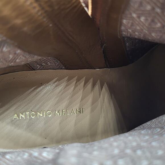 Antonio Melani Tabbie Tan Suede Squared Toe Stacked Heel Ankle Bootie Sze 7M NWT - Picture 10 of 10